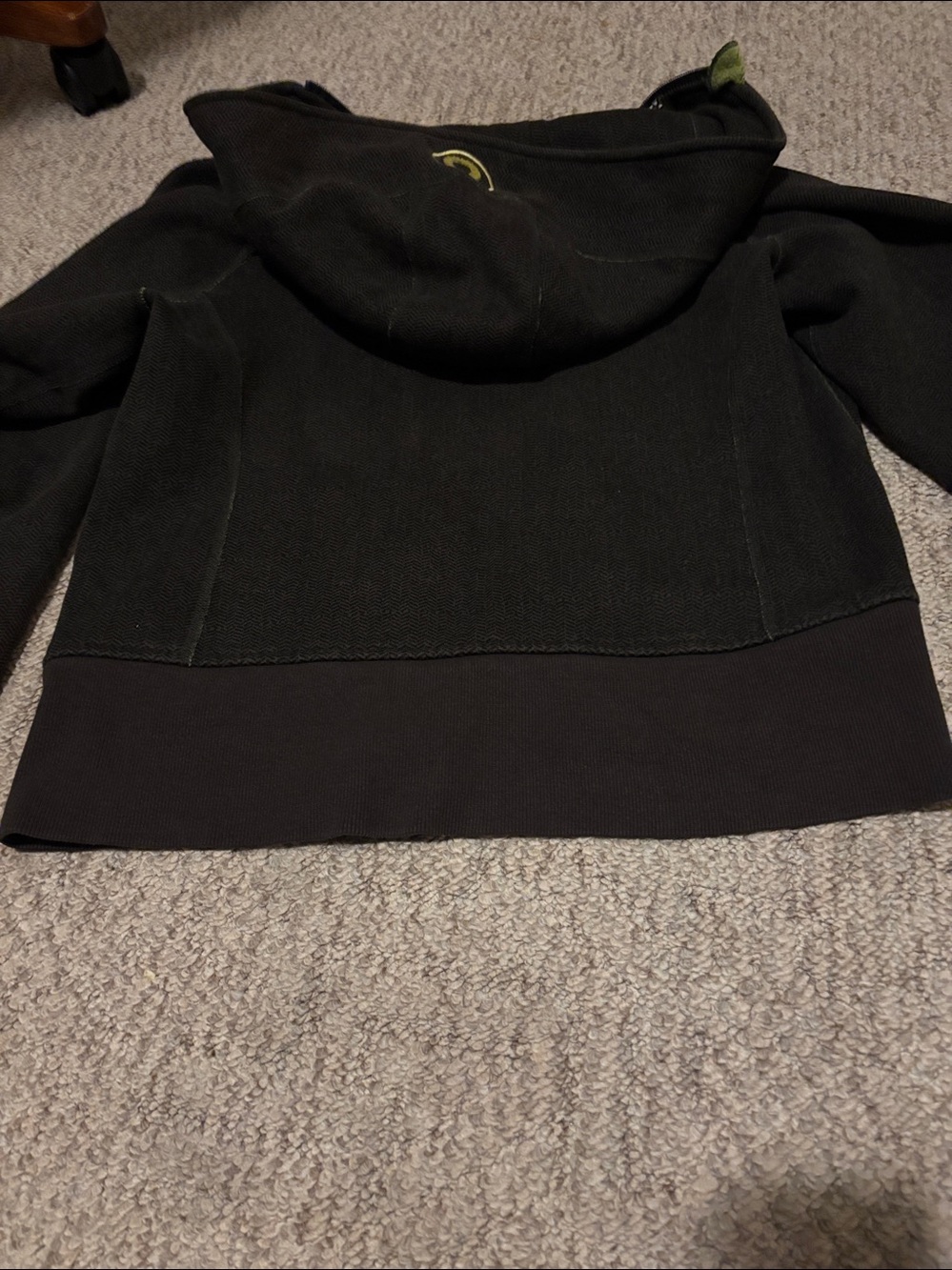 lululemon heavy Scuba women’s Blackish grey Hoodie with Green Lining and Logo - Picture 7 of 11